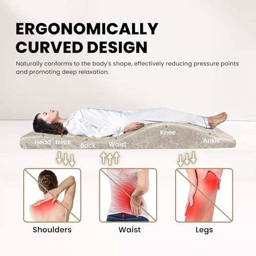 Lash Bed Foam Topper, Massage Table Memory Foam Mattress Topper, Ergonomic Curved Lash Bed Cushion for Beauty Salon