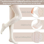 JaGely 1/2/3 Pair White Lace Tights for Women White Fishnet Hollow out Knitted Tights Lolita Stockings Lace Strips Pantyhose