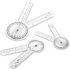 Zonon 3 Pcs Goniometer Transparent Orthopedic Angle Ruler Plastic 360 Degree Clear Goniometer Protractor Physical Therapy for Measurement Tool Angle Ruler Sports Training (6/8/12 Inch)