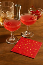 Red Cocktail Napkins with Gold Stars – 50 Pack | 2-Ply Party Paper Napkins for Christmas, Birthdays, Weddings & Holiday Celebrations