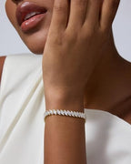 PAVOI 14K Gold Plated Marquise Cut Tennis Bracelet for Women - Cubic Zirconia Gold Tennis Bracelets for Women - Delicate Marquise CZ Bridal Jewelry for Wedding