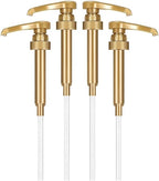 4-Pack Jordans Skinny Syrups Gold Pumps for 750 ml Bottles, Fits Torani, DaVinci 750ML Bottle By AlphaPantry | BPA FREE