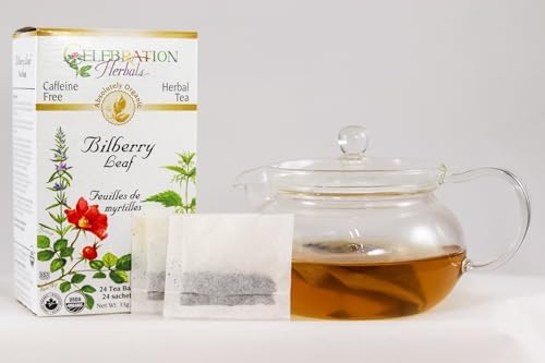 Celebration Herbals Teabags Herbal Tea Bilberry Leaf Organic, 24 Bags
