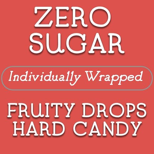 Sugar Free Hard Candy – Assorted Fruit Flavors – Individually Wrapped Fruity Drops Zero Sugar Candy Variety 14 Ounce