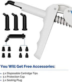 JMU Dental Composite Gun Dispenser Applicator Autoclavable, Comes with 5 Unidose Copsules Cartridge Tips, Plastic Caps