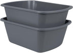 Vakly Wash Basin 7-Quart [2 Pack] – Rectangular Plastic Tub with Graduated Markings, Small Portable Soaking Basin for Face, Foot Bath, Laundry & Bedside Care