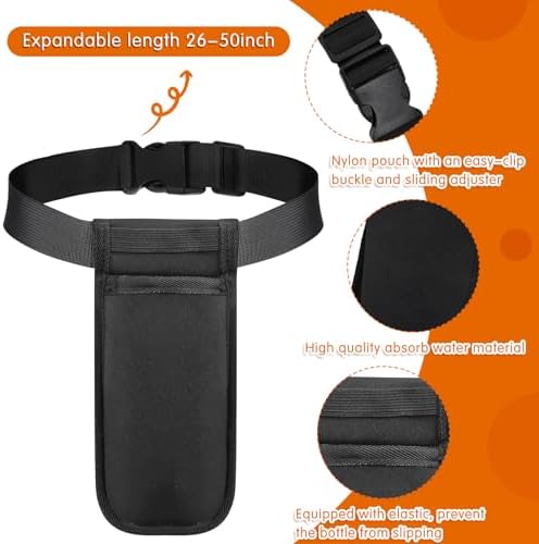 Eaasty 6 Sets Massage Bottle Holster Adjustable Single Holster and 8 oz Plastic Pump Dispenser Bottles for Lotion Massage Oil, Black