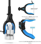 Kekoy 2-Pack Reacher Grabber Tool, 32" Grabbers for Elderly, Trash Picker Grabber with Light, Extended Claw Reacher Tool, Foldable Pick Up Grab Tool, Magnetic Sticks Grippers for Reaching (Blue)