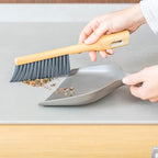 Vigar Bamboo Print Handy Set, Compact Dust Pan and Brush, Ergonomic Handles, Stores Easily