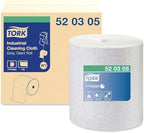Tork Industrial Cleaning Cloths, 1-Ply, 12.6 x 13.3, Gray, 1,050 Wipes/Roll (TRK520305)