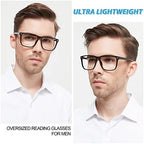 OCCI CHIARI Oversized Reading Glasses Men Large Square Designer Readers 1.0 1.25 1.5 1.75 2.0 2.25 2.5 2.75 3.0 3.5