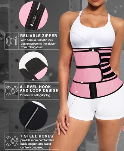 Lover-Beauty Waist Trainer for Women Belly Fat Workout Waist-Trainer Double Belts Neoprene Corset Waist Cincher Trimmer