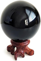 Mina Heal Obsidian Crystal Ball for Fengshui Ball, Meditation, Crystal Healing, Divination Sphere, Home Decoration, 100% Natural and Genuine