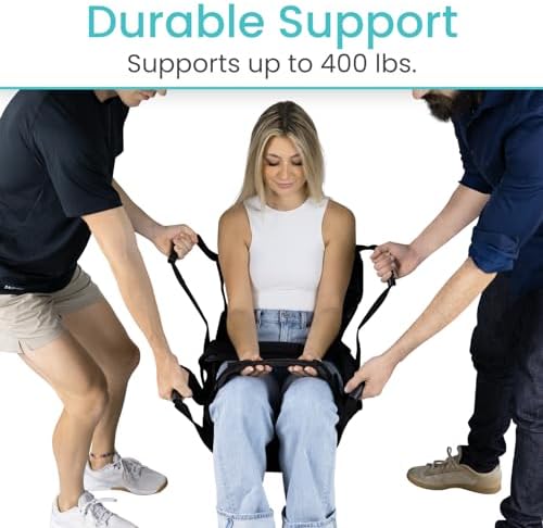 Vive Transfer Sling for Elderly & Disabled - Patient Transfer Lift Assist Device for Wheelchair - Transfer Board Alternative for Stairs, Chairs & Cars - Portable Stair Lift for Seniors & Adults