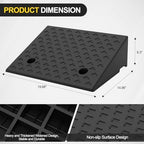 Heavy Duty Rubber Curb Ramp,2 PC 6.3" Rise Height,3 Tons(6600 LB) Capacity,Sidewalk Threshold Driveway Curb,Slope Ramps for Dock Bike Vehicle Wheelchair Warehouse Motorcycle (6.3 inch Height)