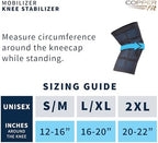 Copper Fit Mobilizer Knee Sleeve – ProSeries with Removable Side Stabilizers Knee Support for Advanced Recovery – Mobility, Knee Pain, Swelling, Inflammation, Circulation, Arthritis, Tendonitis (S/M)