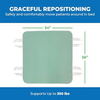 Patient Aid 34" x 36" Positioning Bed Pad with Handles - Incontinence Mattress Bedding Protector Liner Reusable Underpad with Handles & Straps for Easy Transfer - Washable Waterproof Positioning Pad