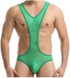 Gay Men's Suspender Jockstrap Bodywear One Piece Lingerie Bodysuit