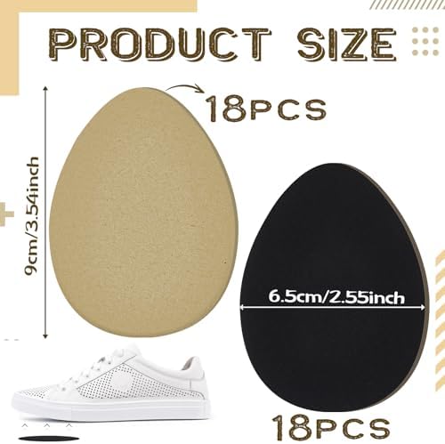 Jecery 36 Pcs Suede Soles for Dance Shoes Non Slip Shoe Pads on Bottom of High Heeled Shoes Protectors Adhesive for Women(Beige,Black)