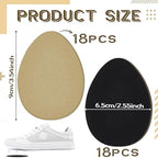 Jecery 36 Pcs Suede Soles for Dance Shoes Non Slip Shoe Pads on Bottom of High Heeled Shoes Protectors Adhesive for Women(Beige,Black)