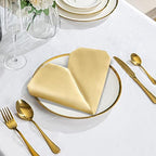 VACVELT 50 Pack Gold Satin Napkins 20x20 Inch Wedding Napkins Bulk, Decorative Elegant Dinner Napkins Square Table Napkins Decor, Silky Satin Cloth Napkins for Restaurant Banquet Graduation Party