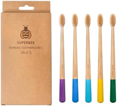 SuperBee Dentos Toothpaste Tablets & Biodegradable Bamboo Toothbrushes, 150 Tabs, Fluoride Free & Eco Friendly, Travel Mouthwash Tablets, Sensitive Bites Kids Adults