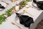 D'Moksha Homes Black Linen Napkins Set of 4 - Classic Hemstitch 100% Pure Linen Hemstitch Dinner Napkins 20 x 20 Inch for Spring - Handcrafted and Machine Washable