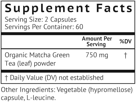 MATCHAMAX™ Organic Japanese Matcha Capsules - Pure Organic Matcha Green Tea Pills for Smooth Zen-Like Energy and Natural Mood Boost - Vegan Matcha Supplement Packed with Antioxidants - 120ct