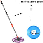 Spin Mop Pole Handle Replacement, Home Floor 360 Degrees Rotating Telescopic Replacement Handle Cleaning Tool Accessories Enhanced Thickened Version for Cleaning Home Office (Black)