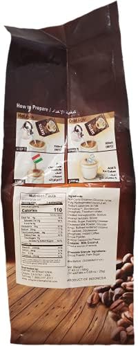Santos Cappuccino Premix Instant Coffee 3-in-1 with Chocolate Granule Made of Cocoa Powder and Palm Sugar (Wrapped Separately) - Net Weight 500g (20 Sachets in Each Pack x 25g) – Pack of 2
