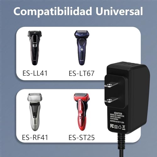 Hafiuege Charger Compatible with Panasonic Shaver Replacement Panasonic Arc 6 Arc 5 Arc 4 Arc 3, Electric Razor ES-RT51-S ES-LA63-S ES-LV65-S ES-LV95-S ES-LA93-K RE7-51 RE7-59 Charger Cord Adapter