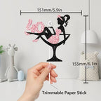 Sitting Girl Cake Topper Picks for Girl Lady 40th Birthday Makeup Spa Theme Party Decoration Supplies 40 Silhouette High Heeled Cake Decor Rose Gold Glitter