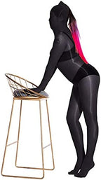 BEFASY Unisex 8D Plus Size Shiny Glossy Full Bodystocking Ultrathin Nylon Sheer Bodysuit Catsuit with Hood Gloves