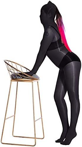 BEFASY Unisex 8D Plus Size Shiny Glossy Full Bodystocking Ultrathin Nylon Sheer Bodysuit Catsuit with Hood Gloves