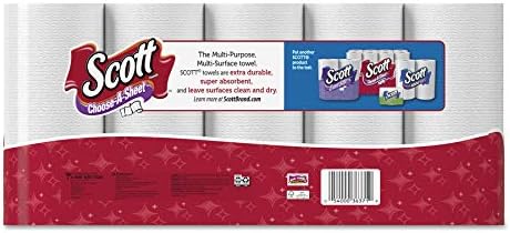 Scott 36371 Choose-A-Sheet Mega Roll Paper Towels, 1-Ply, White, 102 per Roll (Case of 30 Rolls)