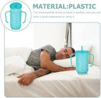 2pcs Adult Sippy Cups,Adult Sippy Cups for Elderly,2 Handles Straw Cups,No Spill Feeding Cup,Plastic Spill Proof Drinking Cups with Straw Lid,Liquid Feeding Elderly Disabled Hospital Patients