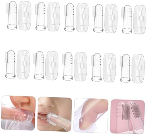 20sets Finger Toothbrushes Soft Silicone Boy Girl Teething Brushes with Storage Cases for Safe Oral Care and Gum Massage for Newborns and Toddlers