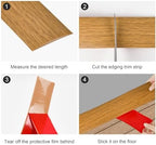 Vinyl Floor Transition Strip, Self Adhesive Floor Cover Strips PVC Laminate Threshold Strip Bar Flat Divider Strip for Floor Gaps, Doorways Threshold, Carpet, 2" Wide (Light Brown Wood Grain, 10Ft)