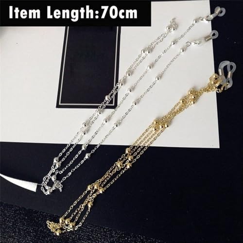 1PC Metal Beads Eyewear Accessories Sunglasses Lanyards Glasses Chain Spectacles Cord(silver)