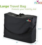 NOVA Medical Products Extra-Large Carry & Travel Bag for Rollator Walkers & Transport Chairs, Black, 1 Count