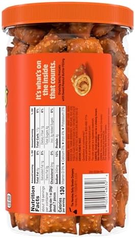 Reese's Filled Pretzels,Peanut Butter Pretzel Nuggets,Crunchy,Ready to Eat,Sweet and Salty Snack,18oz Jar,(Pack of 2)