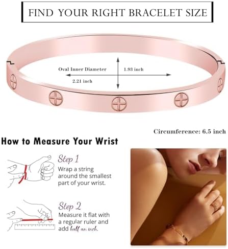 Friendship Love Bracelet for Women - 18K Gold Plated Titanium Steel Cuff Bangle | Cubic Zirconia Jewelry Gift, Simple & Durable Everyday Wear (S/M/L Size)