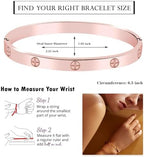 Friendship Love Bracelet for Women - 18K Gold Plated Titanium Steel Cuff Bangle | Cubic Zirconia Jewelry Gift, Simple & Durable Everyday Wear (S/M/L Size)