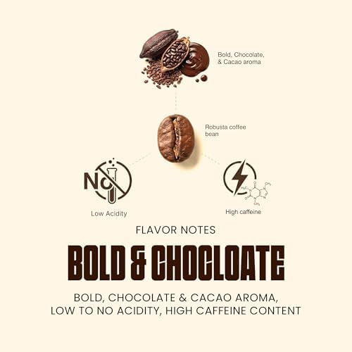 Blu Ore Black Obsidian Robusta Coffee Beans – Single Origin Vietnamese Whole Bean Coffee, Bold Strong Espresso Beans with Chocolate & Cacao Notes, High Caffeine, Medium Dark Roast