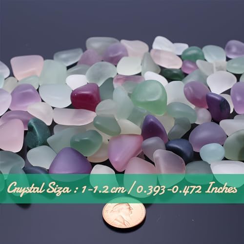 Polished Fluorite Crystal Set, 0.4'', 128 Pcs - Handpicked Natural Tumbled Stones and Crystals Bulk for Healing, Reiki, Meditation, Witchcraft and Home Decor