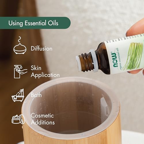 NOW Essential Oils, Organic Lavender Oil, Soothing Aromatherapy Scent, Steam Distilled, 100% Pure, Vegan, Child Resistant Cap, 4-Ounce