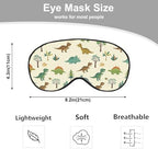Dinosaur Eye Mask Sleeping Mask Nature Wildlife Animal Retro Green Sleep Masks Silky Soft Eye Cover for Women Men Shading Blindfold for Air Travel Sleeping