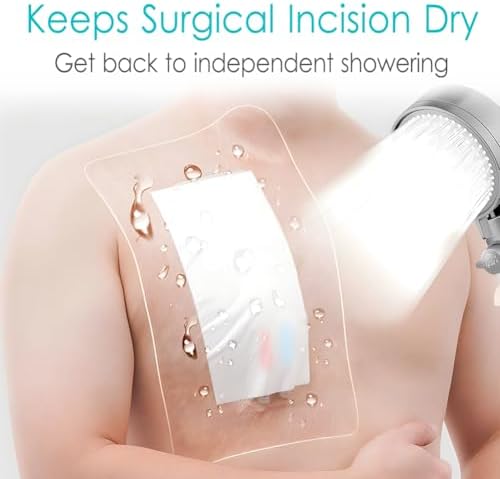 Waterproof Shower Protector Large Cover Shields for PICC Central Line Peritoneal Dialysis Chest Port Feeding Tube PD Catheter Accessories Bandages with Non-Stick Center Pad 10"x12"(Pack of 7)