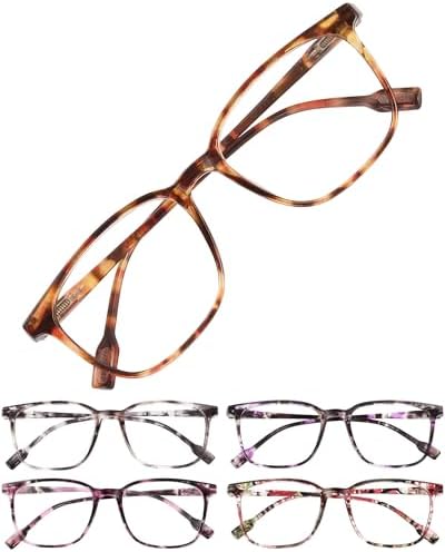 JOLISU 5-Pack Ultra-Light Slim Frames Reading Glasses for Women - Readers for Women, Spring Hinges and Blue Light Protection
