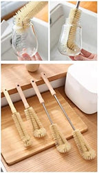 2 Pcs Bottle Brush, Flexible Brush Handle, Brush Head, Reusable Clean Brush, for Most Bottles Clean (30cm Narrow)